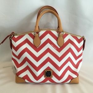 Dooney & Bourke coral chevron satchel
